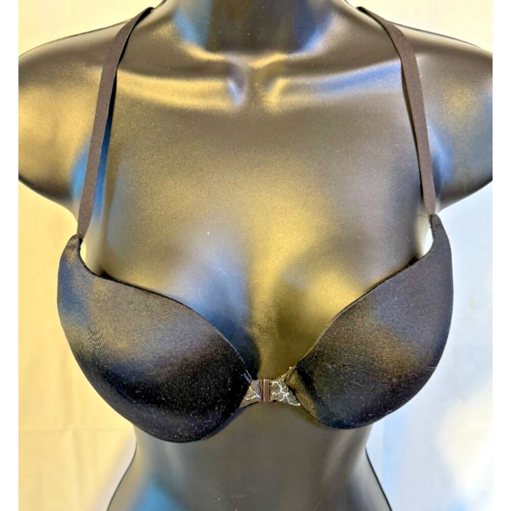 Maidenform Black Sparkles Fancy Back Bra Women's 34C Sexy Padded Whimsygoth